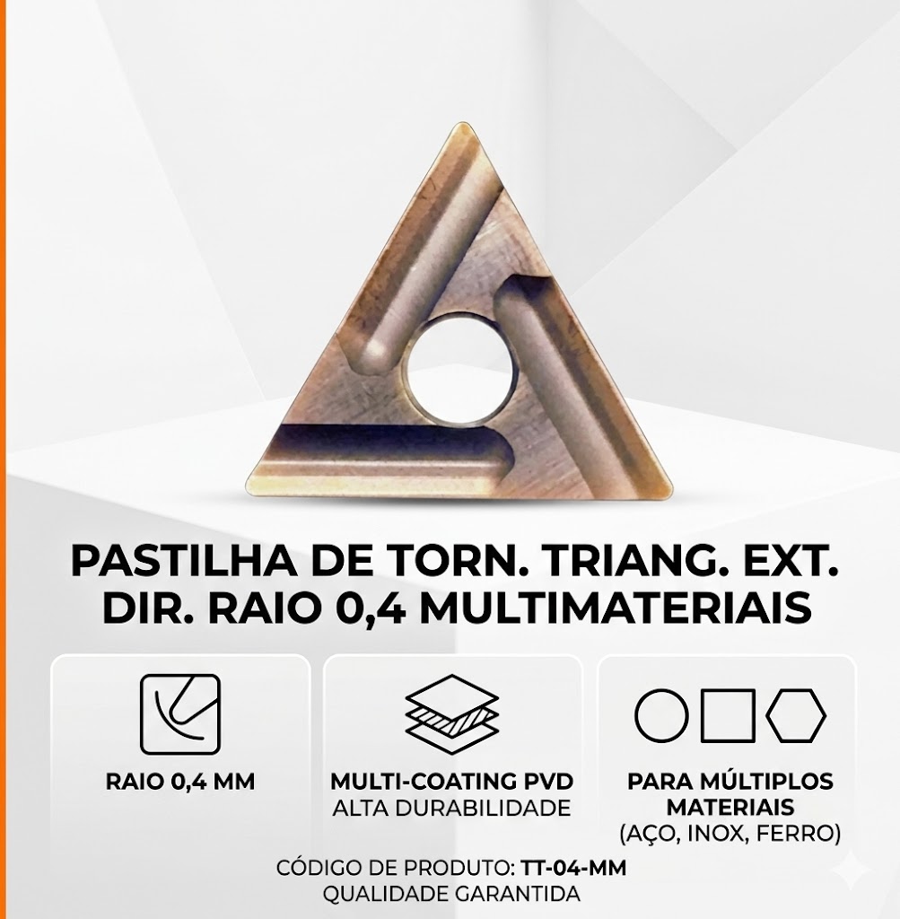 PASTILHA TORN. TRIANG.RAIO 0,8MM INOX/AÇO  - CÓDIGO: 4902